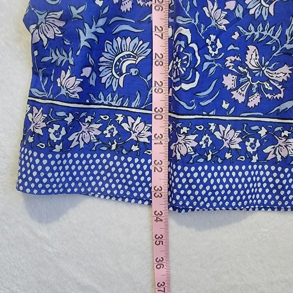 NWT Vineyard Vines Girls Flutter Sleeve Dress Blue With Pink Lt Blue Floral XL